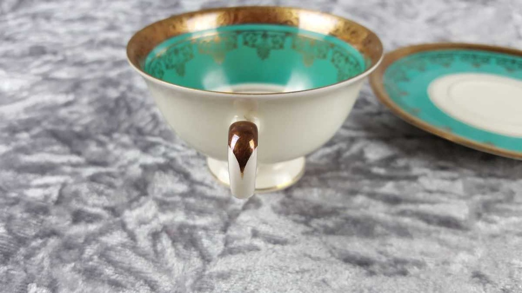 [458119471] Mokkatasse mit Untertasse Tasse Espressotasse Golddekor Kaiser Porzellan Alka Kunst gebraucht - gut Bild 4