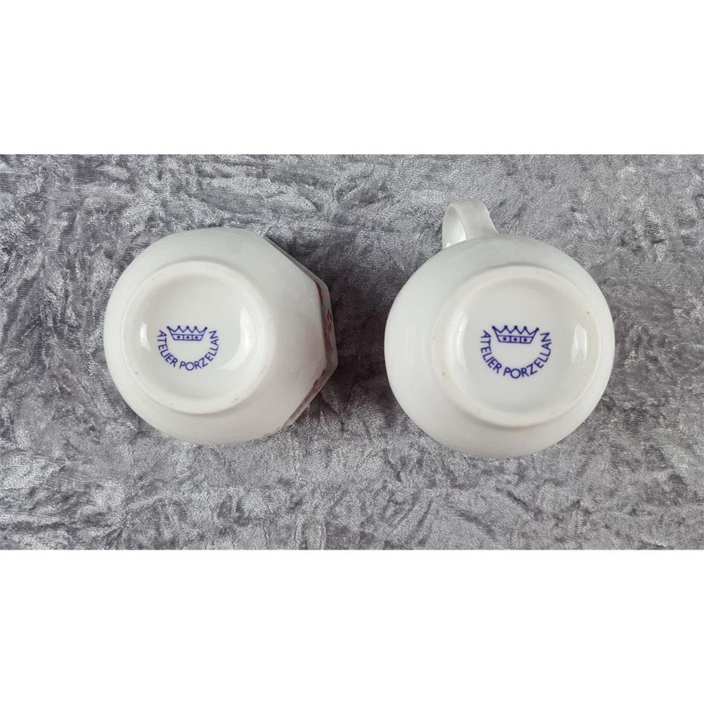 [458119474] Zuckerdose und Milchkännchen Milch & Zucker Set 11,8 cm Atelier Porzellan gebraucht - gut Bild 5