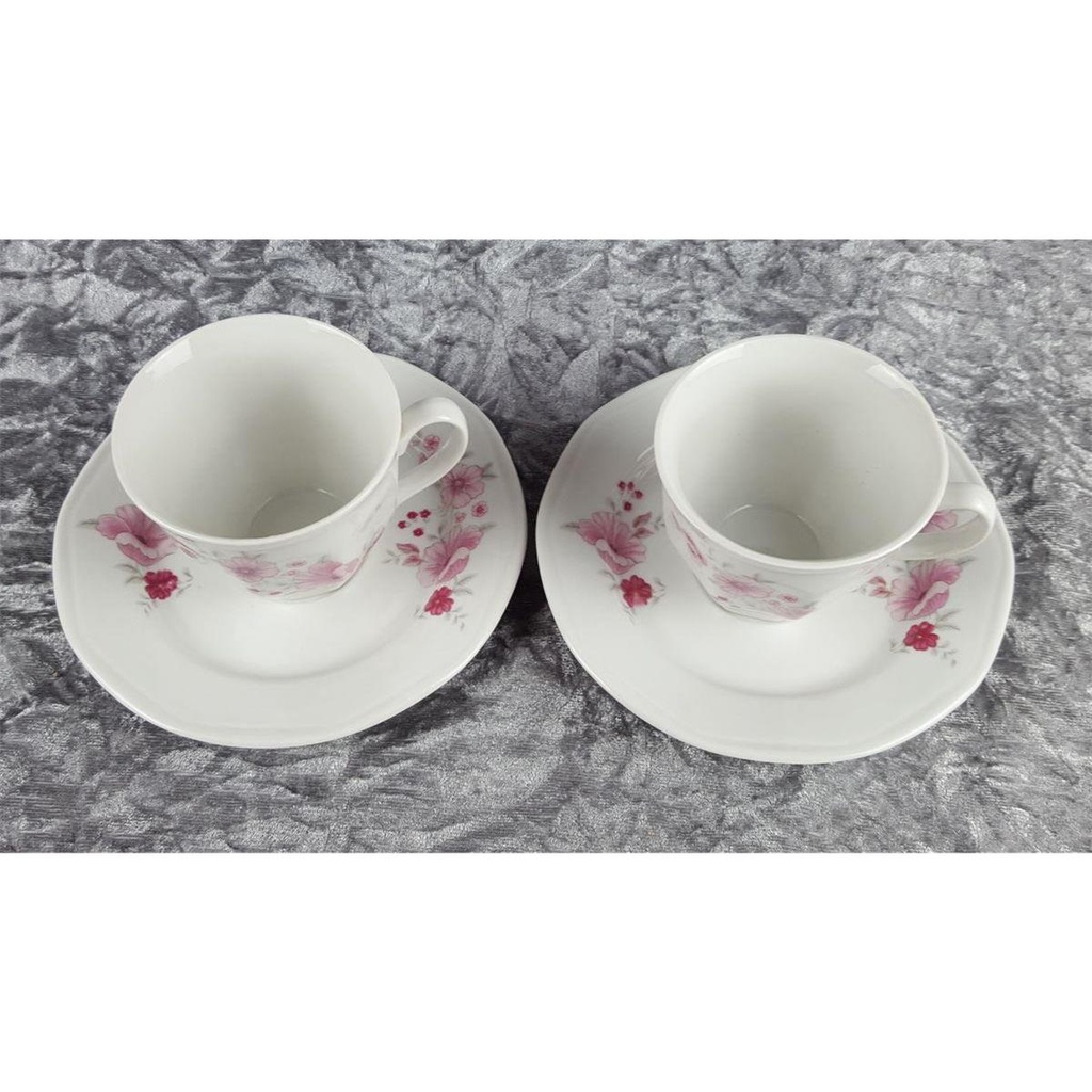 [2118849] 2er Set Atelier Porzellan rosa Blumen Kaffeetasse mit Untertasse Bild 2