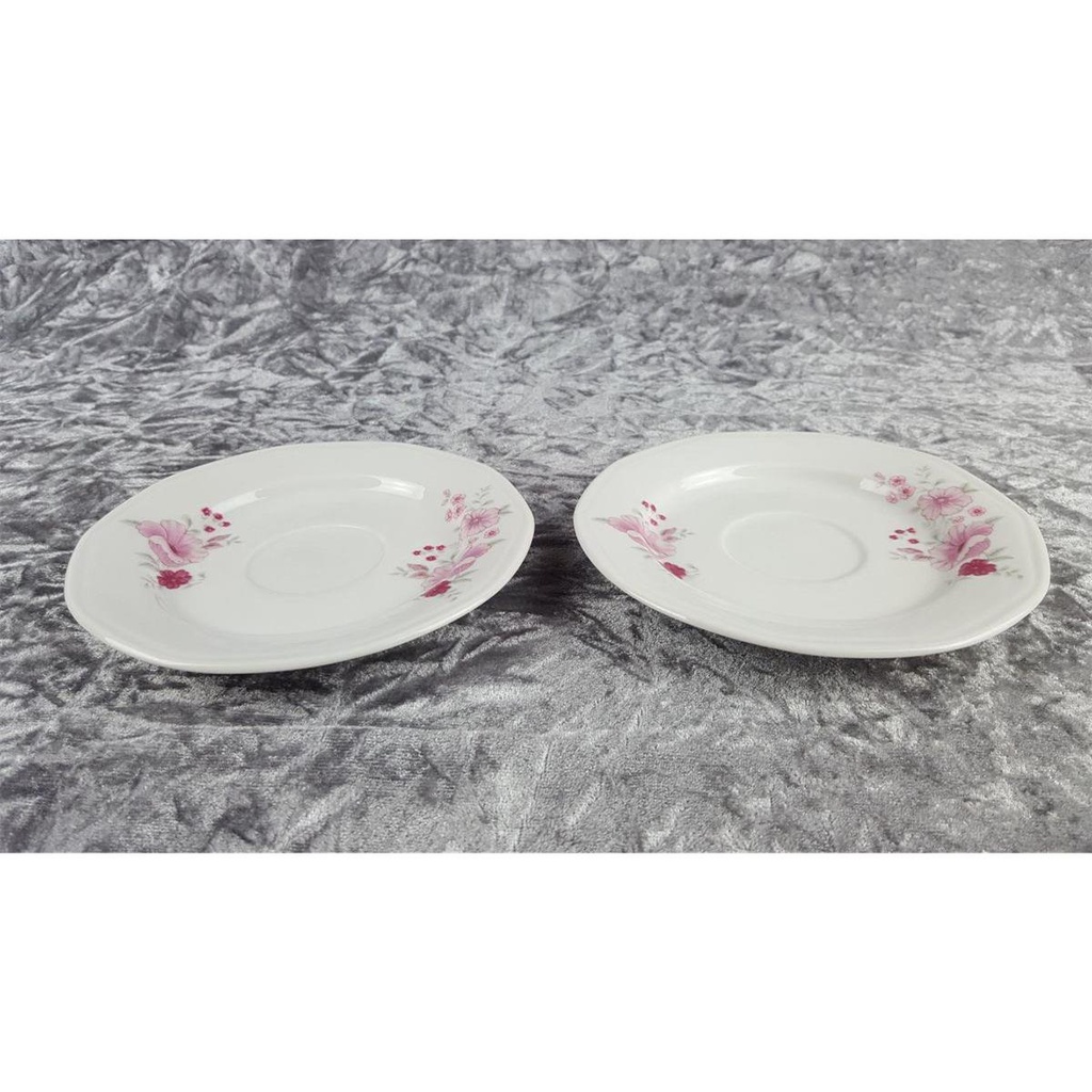 [2118850] 2er Set Untertasse für Kaffee 15,3 cm Atelier Porzellan Rosa Blumen gebraucht - gut Bild 2