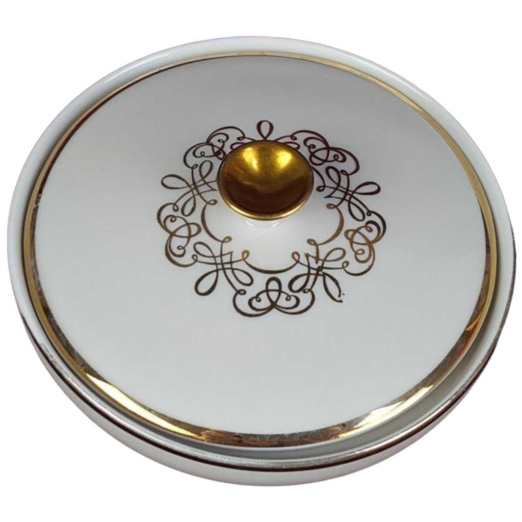 [458119490] Zuckerdose Goldrand Zeh Scherzer 9003 Elfenbein Beige gebraucht - gut Bild 2