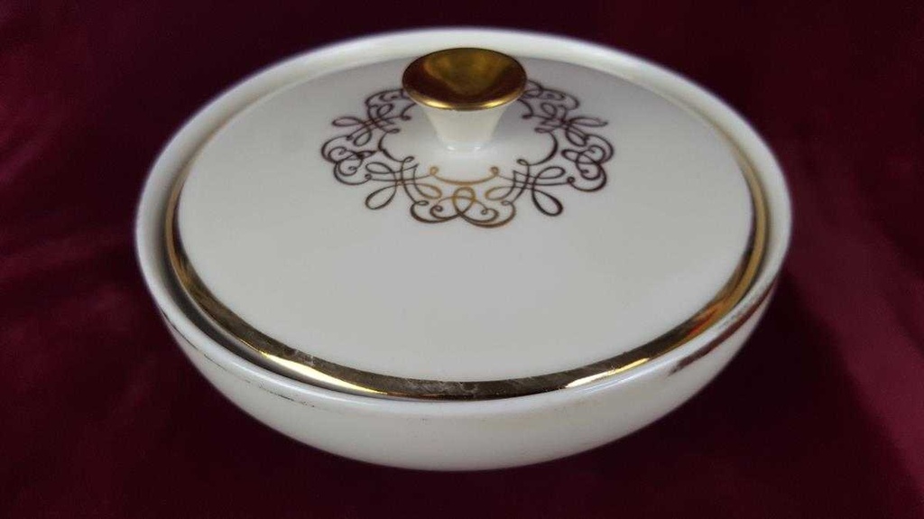 [458119490] Zuckerdose Goldrand Zeh Scherzer 9003 Elfenbein Beige gebraucht - gut Bild 4