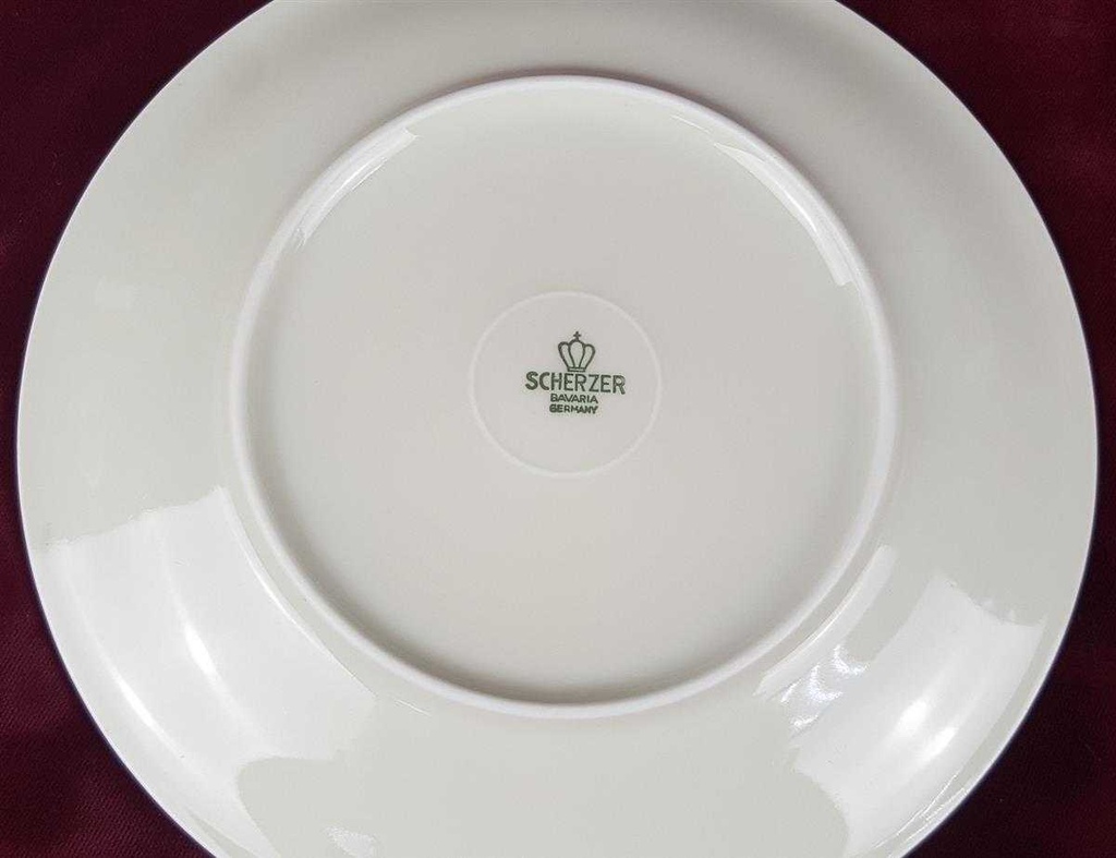[458119491] Kuchenteller Dessertteller Goldrand 19,5 cm Zeh Scherzer Unbekannte Form Elfenbein gebraucht - gut Bild 4