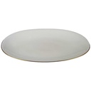 [458119492] Servierplatte Fleischplatte Steakplatte Goldrand 33x22,5 cm Zeh Scherzer Unbekannte Form Elfenbein gebraucht - gut Bild 2
