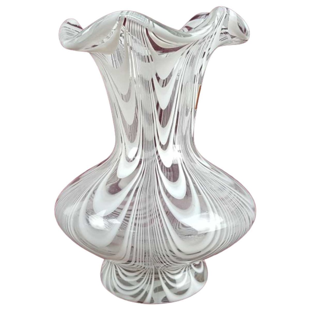 [458119504] Vase Blumenvase mundgeblasen 17 cm Einzelteile Joska Waldglashütte Bodenmais Weiß gebraucht - gut Bild 2