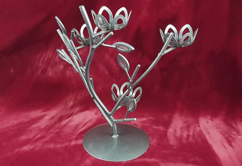 [458119511] Kerzenhalter aus Metall ohne Glaseinsatz H 25,5 cm Bild 3