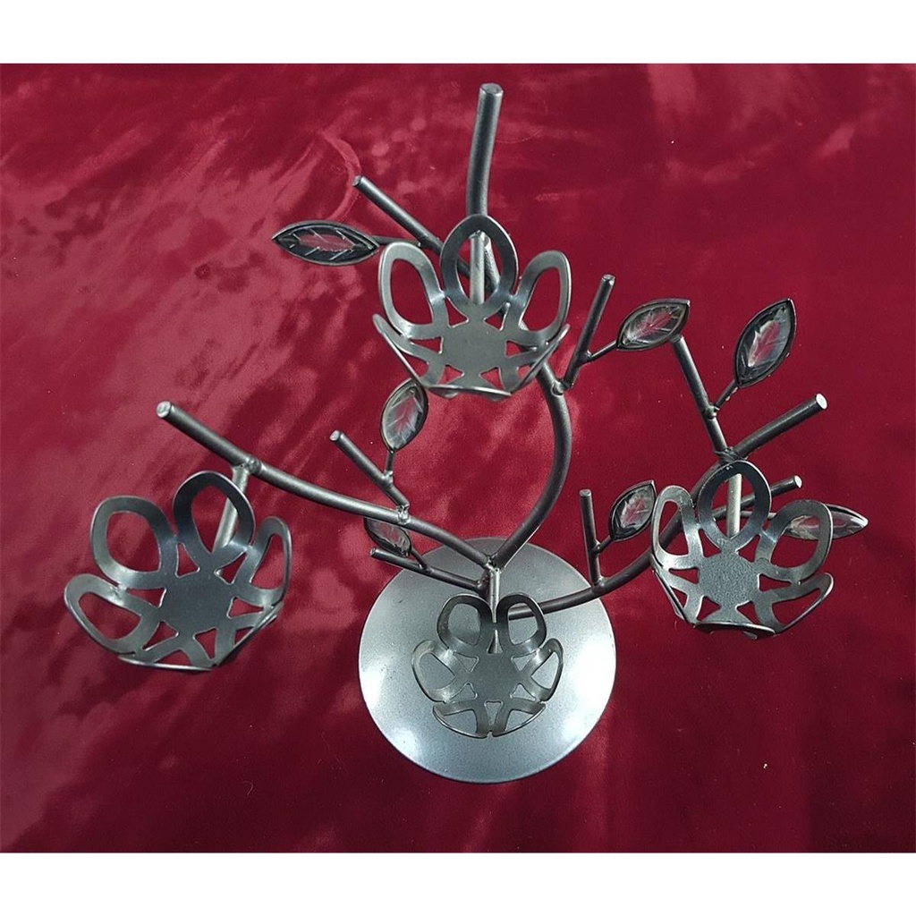 [458119511] Kerzenhalter aus Metall ohne Glaseinsatz H 25,5 cm Bild 6