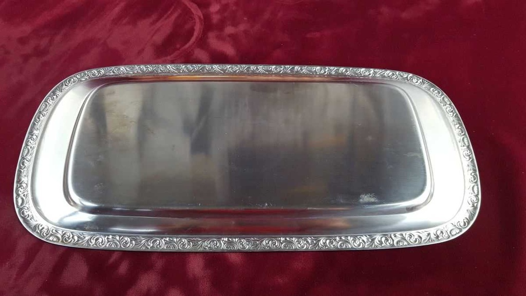 [458119516] Dessertteller Königskuchenplatte 38x18,2 cm WMF Silber gebraucht - gut Bild 4