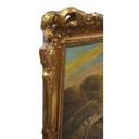 [M45-002-002] Öl Ölgemälde Gemälde Wandbild Ölbild mit Rahmen 85x65x6,5 cm Landschaft Felder Bild 2