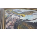 [M45-002-005] Öl Ölgemälde Gemälde Wandbild Ölbild mit Rahmen 68x56x4,5 cm Landschaft Berge Bild 6
