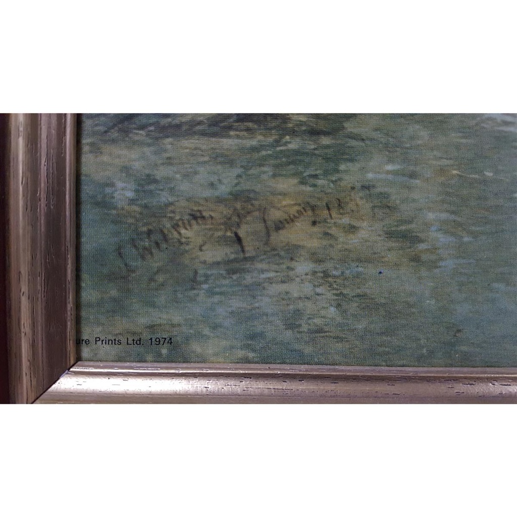 [M45-002-007] Öl-Druck auf Leinwand Gemälde mit Rahmen Motiv Feldarbeiter 114x74 cm Bild 8