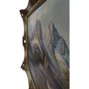 [M45-002-009] Öl Ölgemälde Gemälde Wandbild Ölbild mit Rahmen 96x77x9,5 cm Landschaft Berge Bild 3