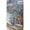 [M45-002-010] Ölgemälde Öl Gemälde Wandbild Ölbild mit Rahmen 97x77x9,5 cm Auf der Heide 66 Bild 4