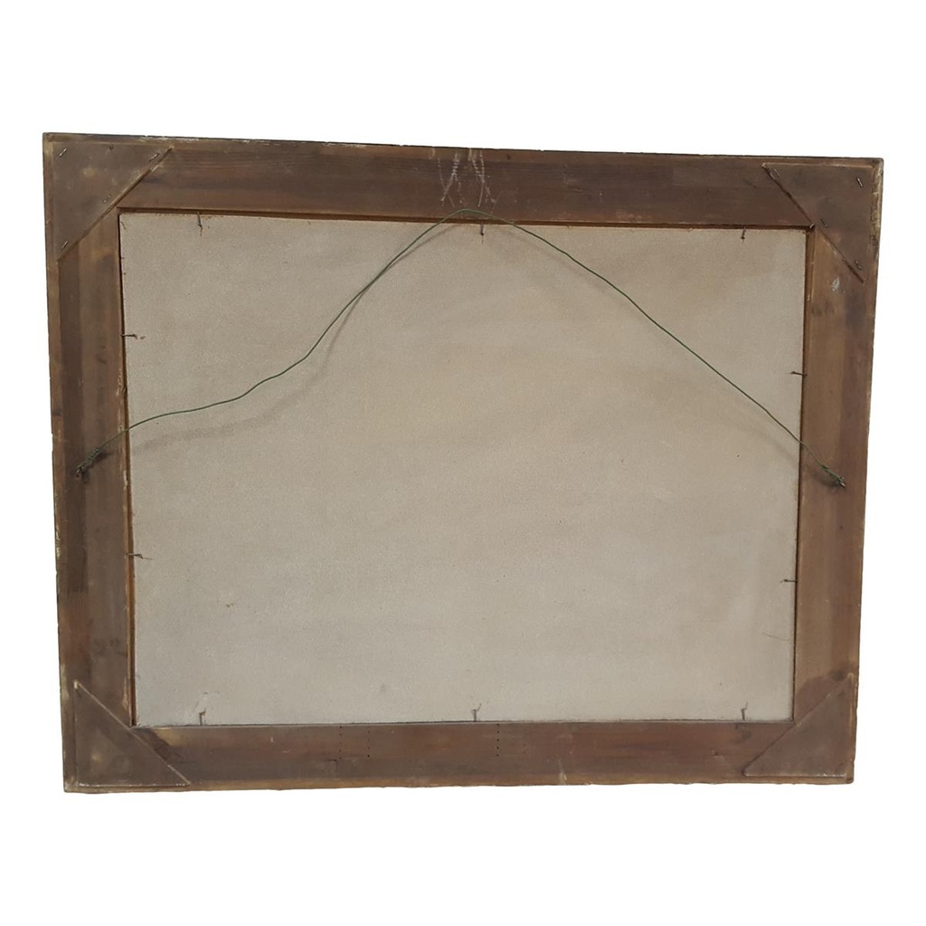 [M45-002-010] Ölgemälde Öl Gemälde Wandbild Ölbild mit Rahmen 97x77x9,5 cm Auf der Heide 66 Bild 5