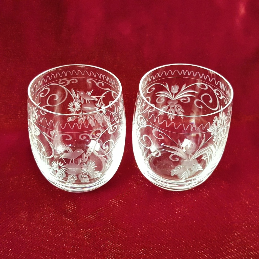 [SET2-458166654] 2er Set Schnapsgläser Pinnchen Schnapsglas Blumen Transparent gebraucht - sehr gut Bild 5