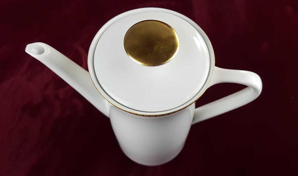 [458119556] Kaffeekanne Kanne Goldrand 1,2 L Thomas Porzellan Unbekannte Formen Weiß gebraucht - sehr gut Bild 5