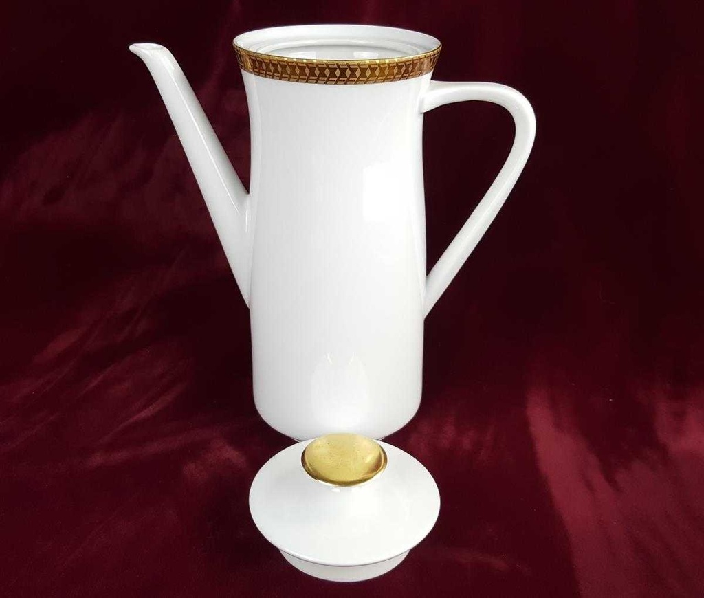[458119556] Kaffeekanne Kanne Goldrand 1,2 L Thomas Porzellan Unbekannte Formen Weiß gebraucht - sehr gut Bild 6