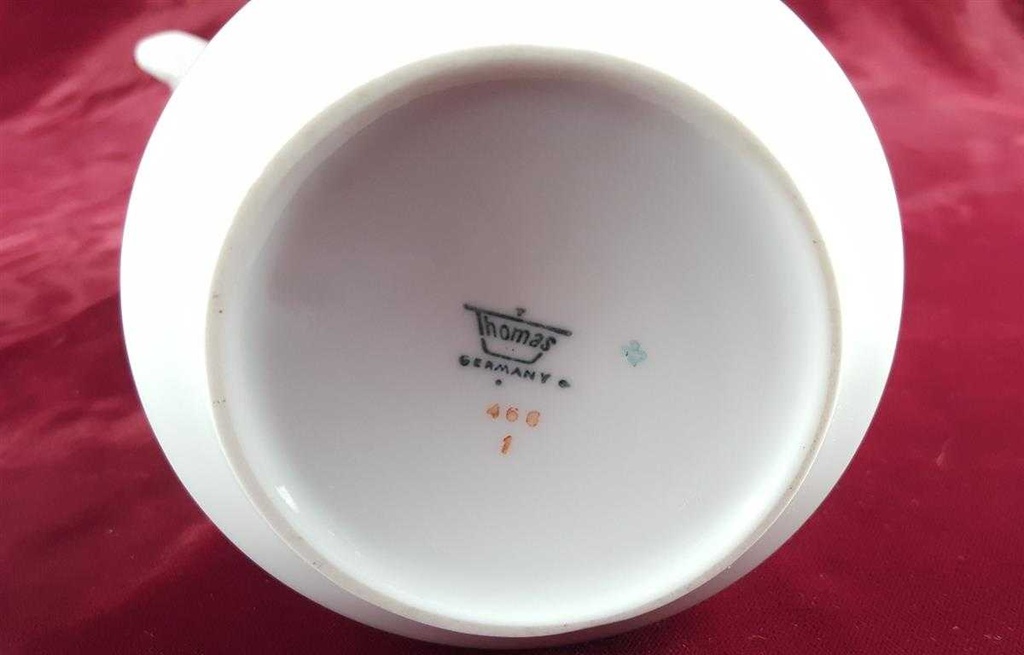 [458119556] Kaffeekanne Kanne Goldrand 1,2 L Thomas Porzellan Unbekannte Formen Weiß gebraucht - sehr gut Bild 7