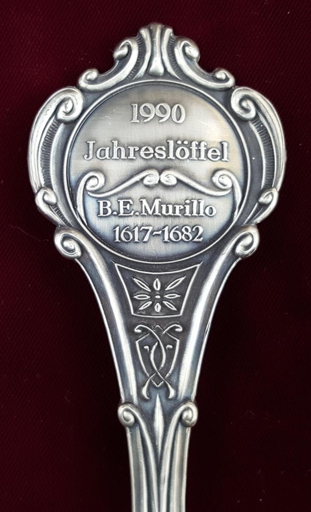 [458119663] Zinn 95% Jahreslöffel 1990 Zinnlöffel Löffel aus mit Holzhalter Bild 5