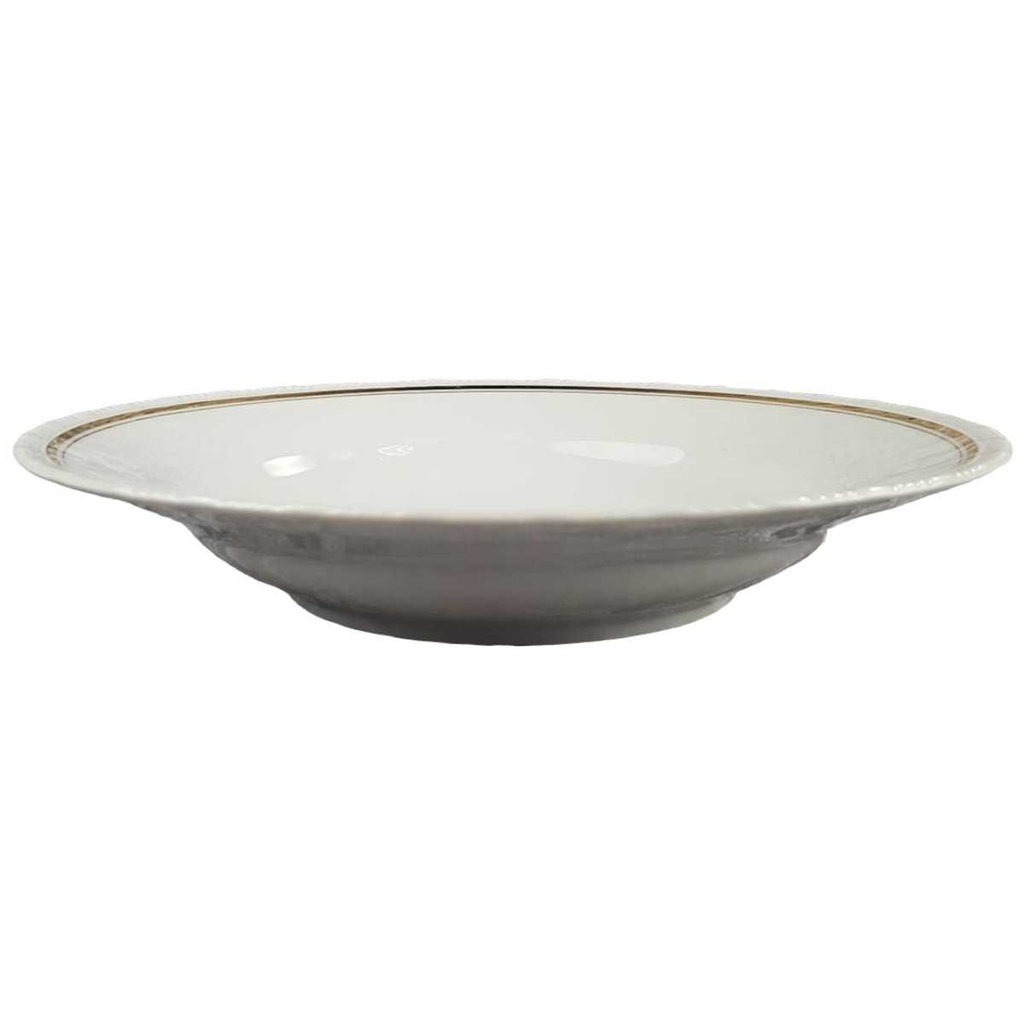 [458119665] Suppenteller Goldrand 24,7 cm Schönwald Form 301 Weiß gebraucht - akzeptabel Bild 2