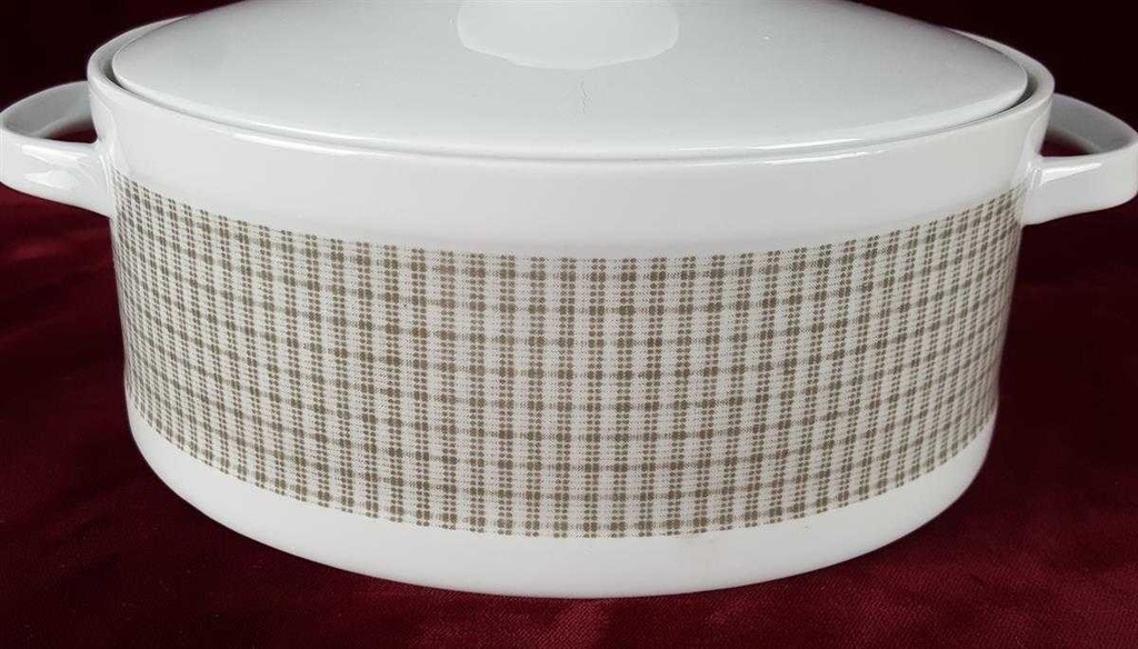 [458119821] Suppenterrine Suppenschüssel 1,5 L Eschenbach Alte Formen karierte Muster Weiß gebraucht - gut Bild 4