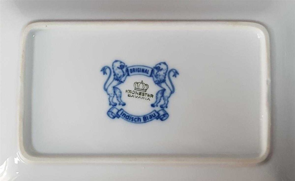 [458119825] Tablett klein Kronester Bavaria Indisch Blau Strohblume gebraucht - gut Bild 4
