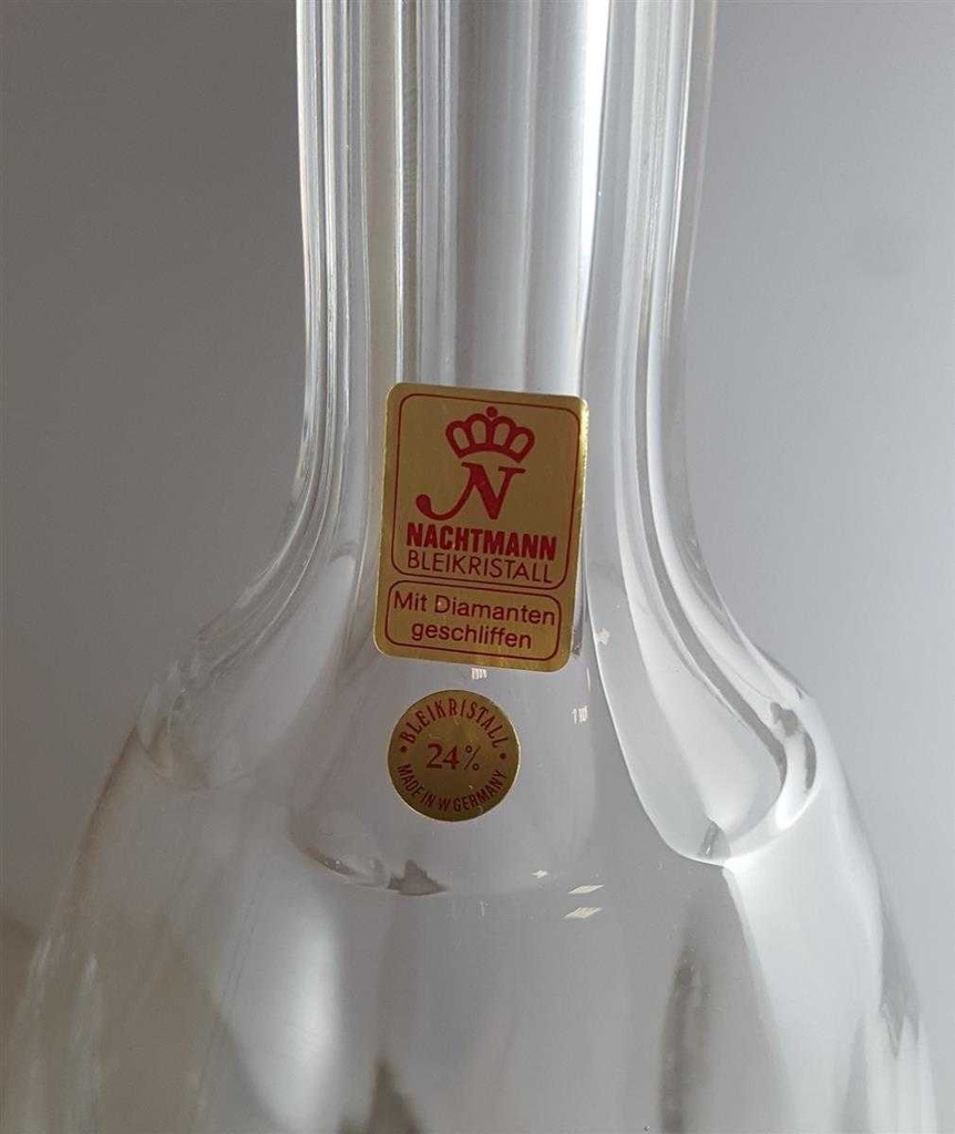 [45812060] Karaffe ohne Stöpsel Überfangglas Nachtmann Antika Transparent Goldrubin gebraucht - sehr gut Bild 3
