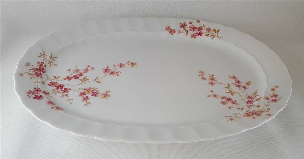 [45812069] Servierplatte Speiseplatte Fleischplatte Steakplatte 32,8x23,5 cm Eschenbach Bayreuth Rote Ranke gebraucht - neuwertig Bild 4