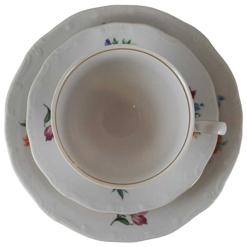 [45812073] Kaffeegedeck 3tlg Weimar Porzellan Katharina Sommerblüte gebraucht - neuwertig Bild 2