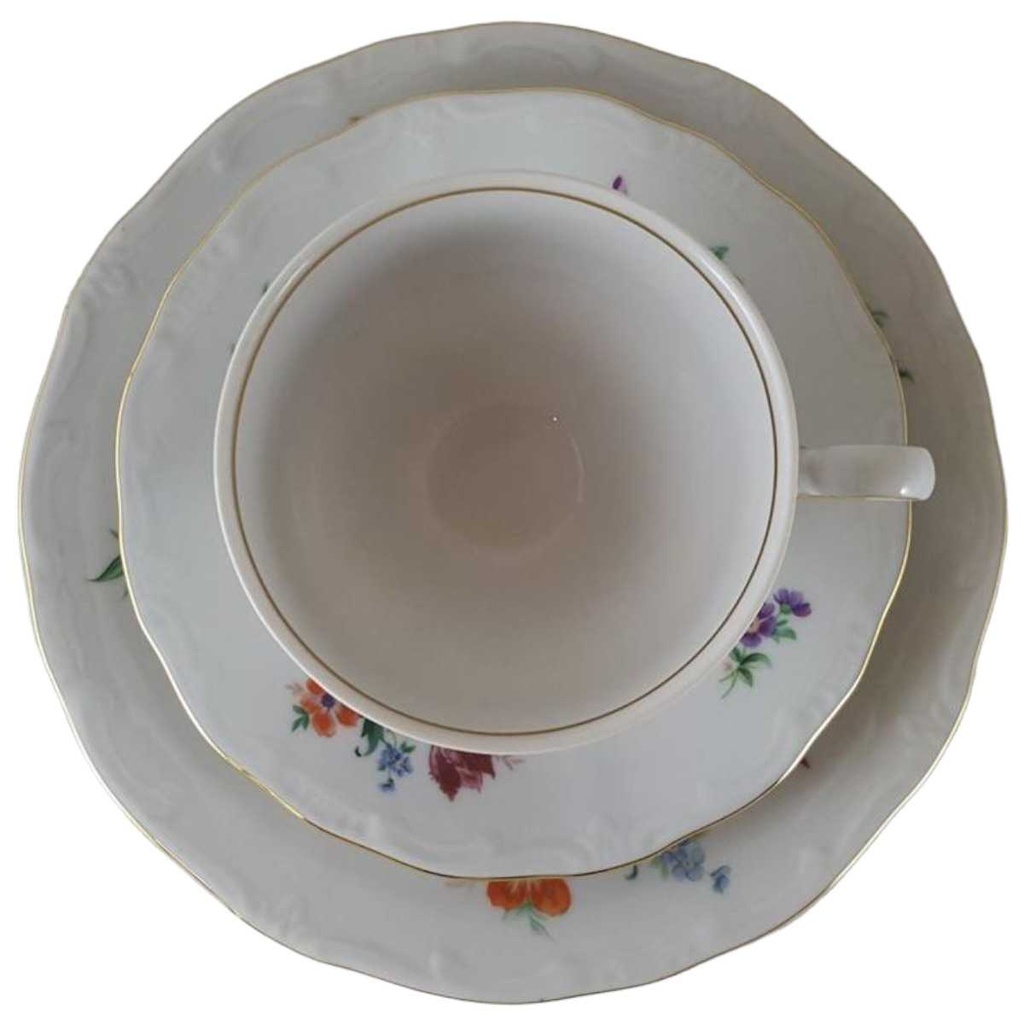 [45812074] Kaffeegedeck 3tlg Weimar Porzellan Katharina Sommerblüte gebraucht - neuwertig Bild 2