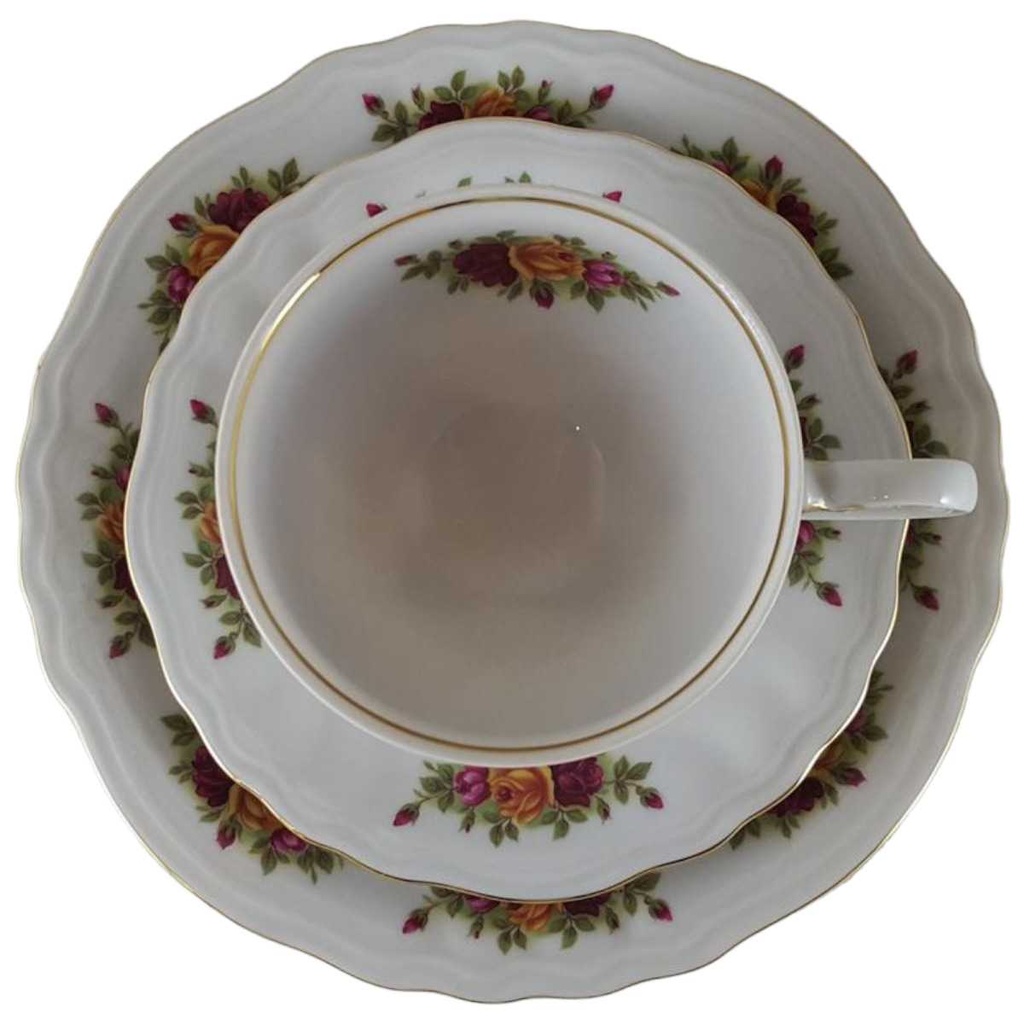 [45812075] Kaffeegedeck Goldrand 3tlg Weimar Porzellan Chateau Rosendekor gebraucht - neuwertig Bild 2