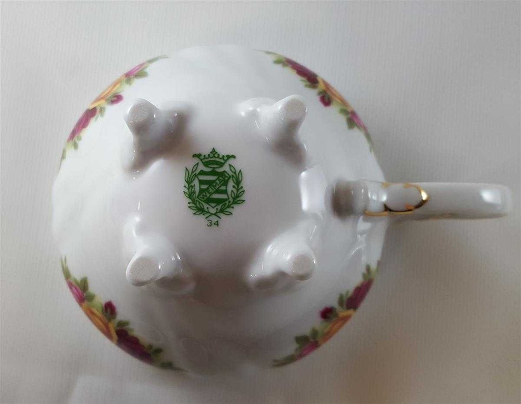 [45812075] Kaffeegedeck Goldrand 3tlg Weimar Porzellan Chateau Rosendekor gebraucht - neuwertig Bild 9