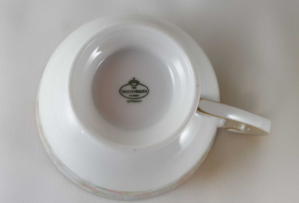 [45812076] Sammelgedeck Teeset Goldrand 3tlg Tirschenreuth Trianon Rosendekor gebraucht - neuwertig Bild 5