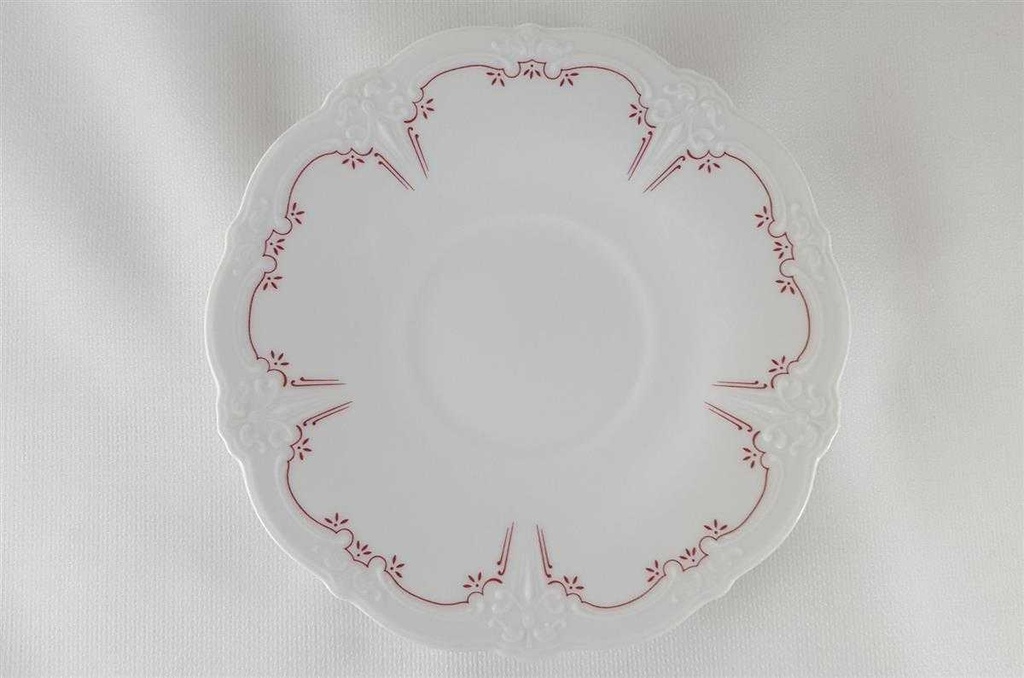 [45812092] Kaffeetasse Kaffeegedeck Kaffeeset Komplett 3tlg Tirschenreuth Baronesse Denise Rot gebraucht - neuwertig Bild 5