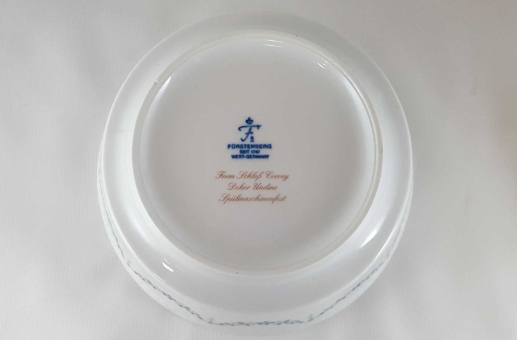 [45812097] Schüssel Servierschüssel 18,5 cm Fürstenberg Schloss Corvey Undine Blau gebraucht - neuwertig Bild 3