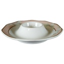 [45812129] Eierbecher mit Schalenablage Goldrand 11,9 cm Winterling Marktleuthen Blättermotiv Rosa gebraucht - neuwertig Bild 2