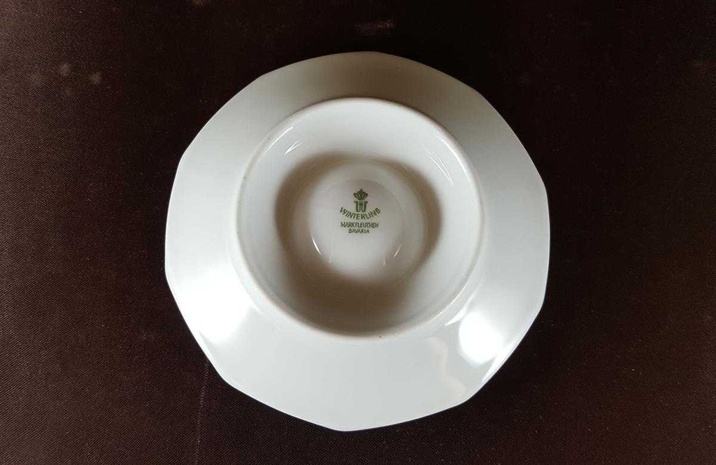 [45812129] Eierbecher mit Schalenablage Goldrand 11,9 cm Winterling Marktleuthen Blättermotiv Rosa gebraucht - neuwertig Bild 3