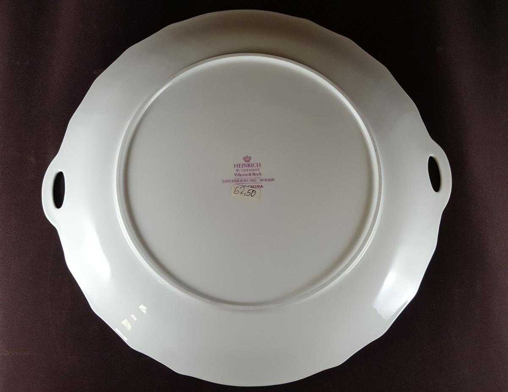 [45812133] Dessertteller Kuchenplatte mit Henkeln Tortenplatte Villeroy & Boch Heinrich Louisenburg Weiß gebraucht - neuwertig Bild 5