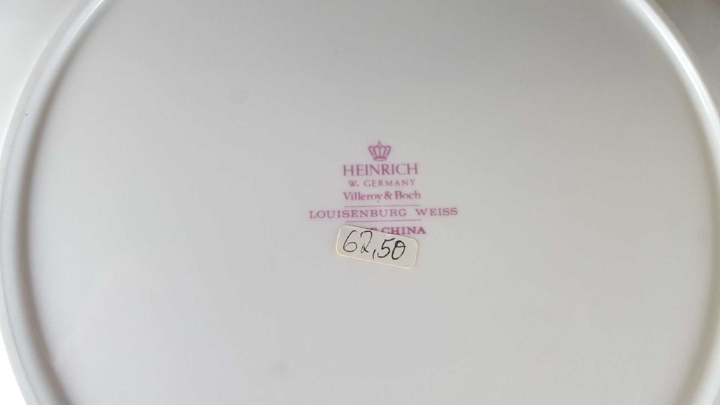 [45812133] Dessertteller Kuchenplatte mit Henkeln Tortenplatte Villeroy & Boch Heinrich Louisenburg Weiß gebraucht - neuwertig Bild 6