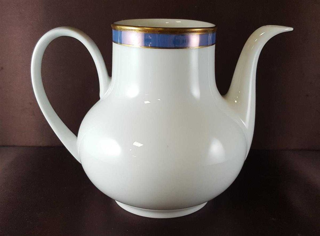 [2118912] Kaffeekanne Kanne 1,25 L Seltmann Weiden Vohenstrauß Strichmuster Blau Gold gebraucht - neuwertig Bild 4