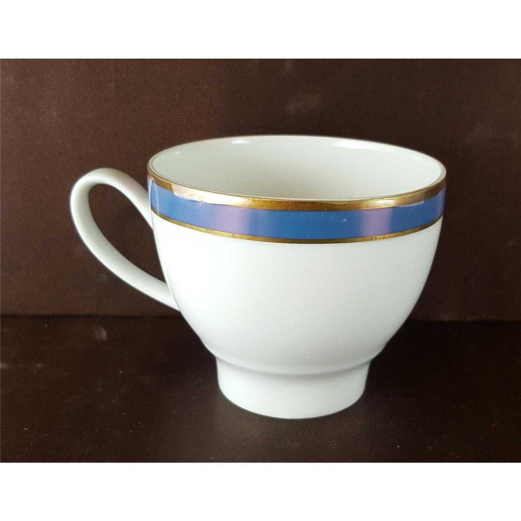[45812168] Kaffeetasse Tasse Seltmann Weiden Vohenstrauß Strichmuster Blau Gold gebraucht - sehr gut Bild 4