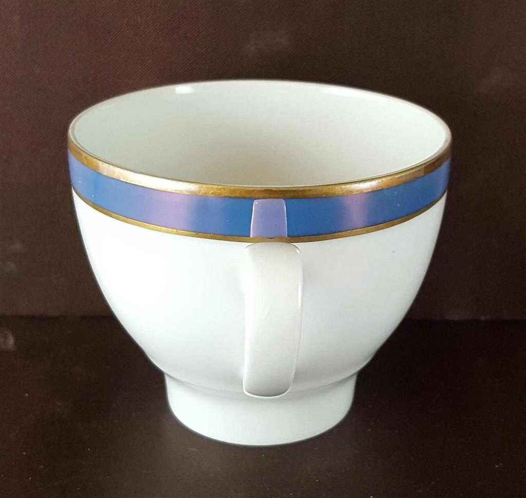 [45812168] Kaffeetasse Tasse Seltmann Weiden Vohenstrauß Strichmuster Blau Gold gebraucht - sehr gut Bild 5