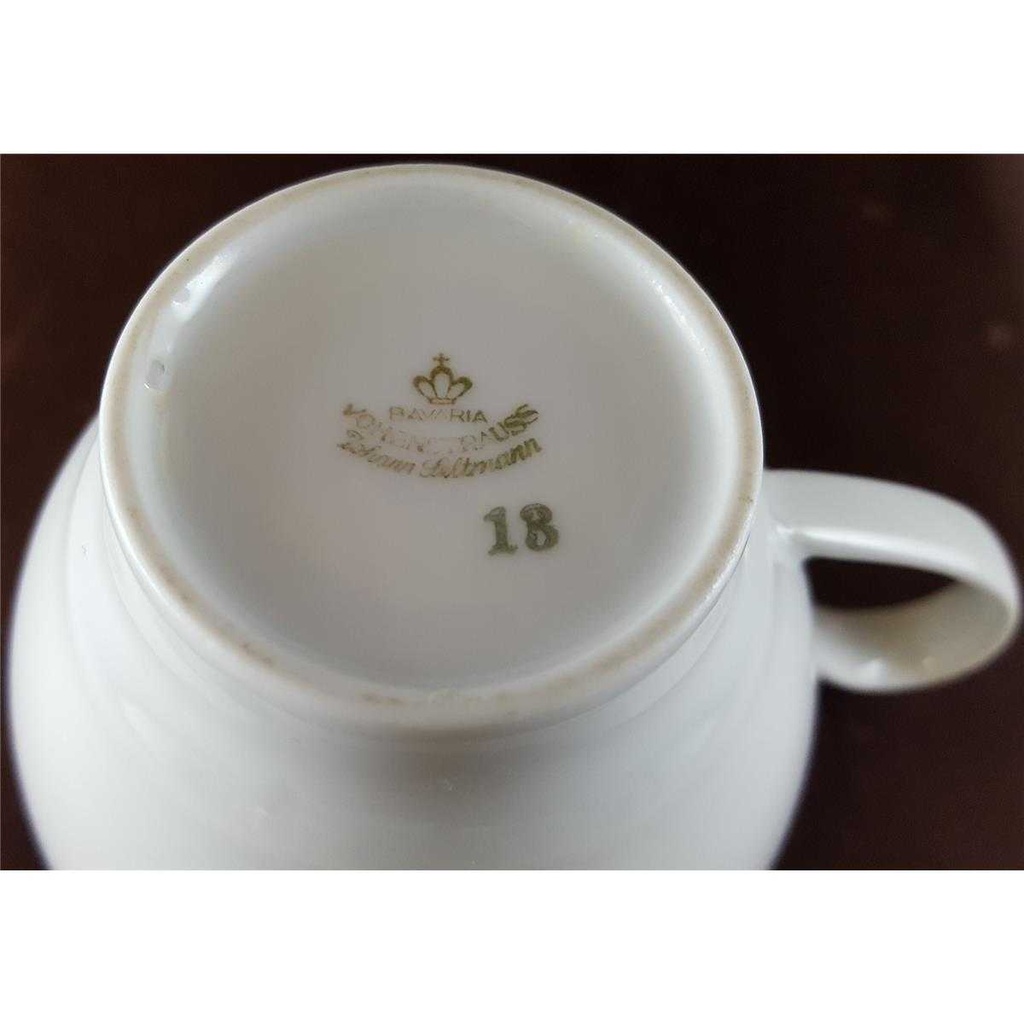 [45812168] Kaffeetasse Tasse Seltmann Weiden Vohenstrauß Strichmuster Blau Gold gebraucht - sehr gut Bild 6