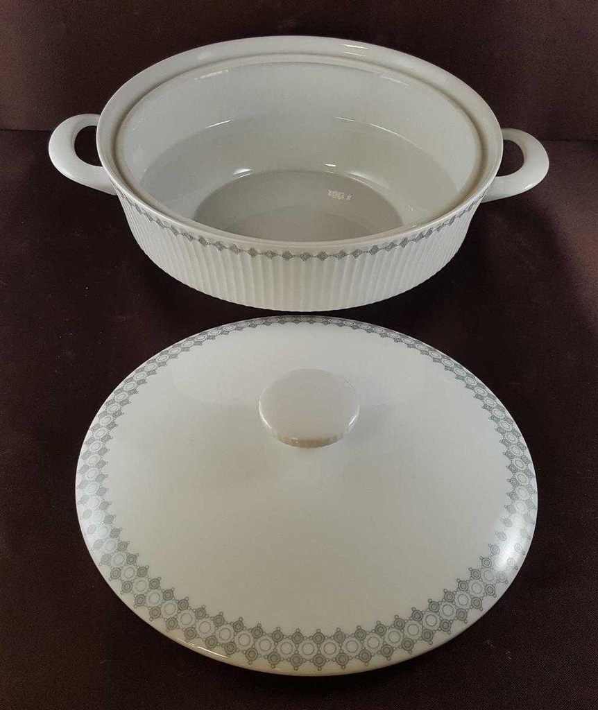 [45812185] Ragoutterrine Suppenterrine Suppenschüssel Servierschüssel 1 L Eschenbach Relief Grau Rand gebraucht - neuwertig Bild 5