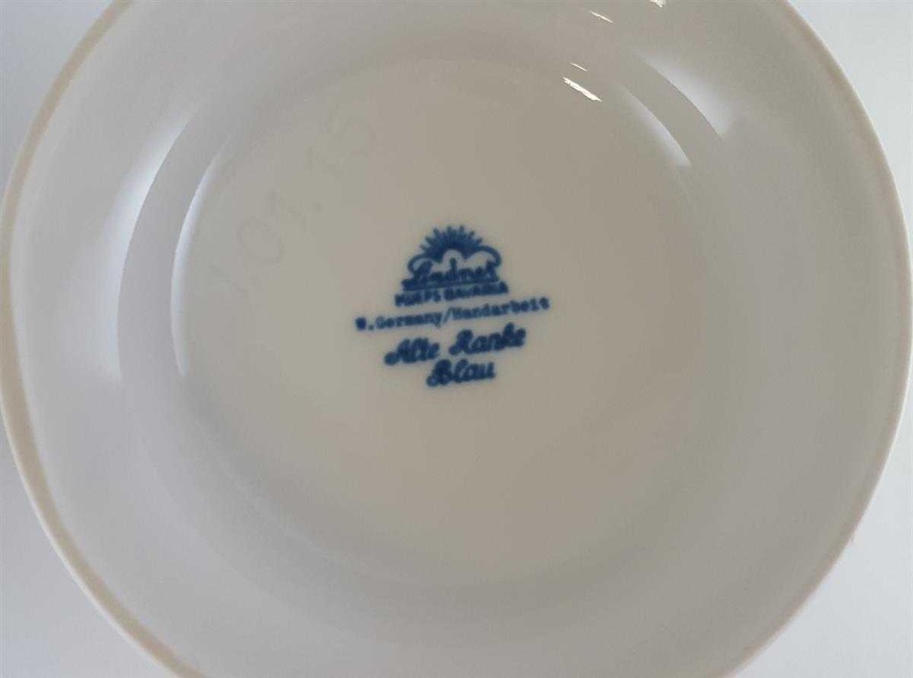 [4581220] Vase 15,2 cm Lindner Porzellan Marie Luise Alte Ranke Blau gebraucht - sehr gut Bild 4