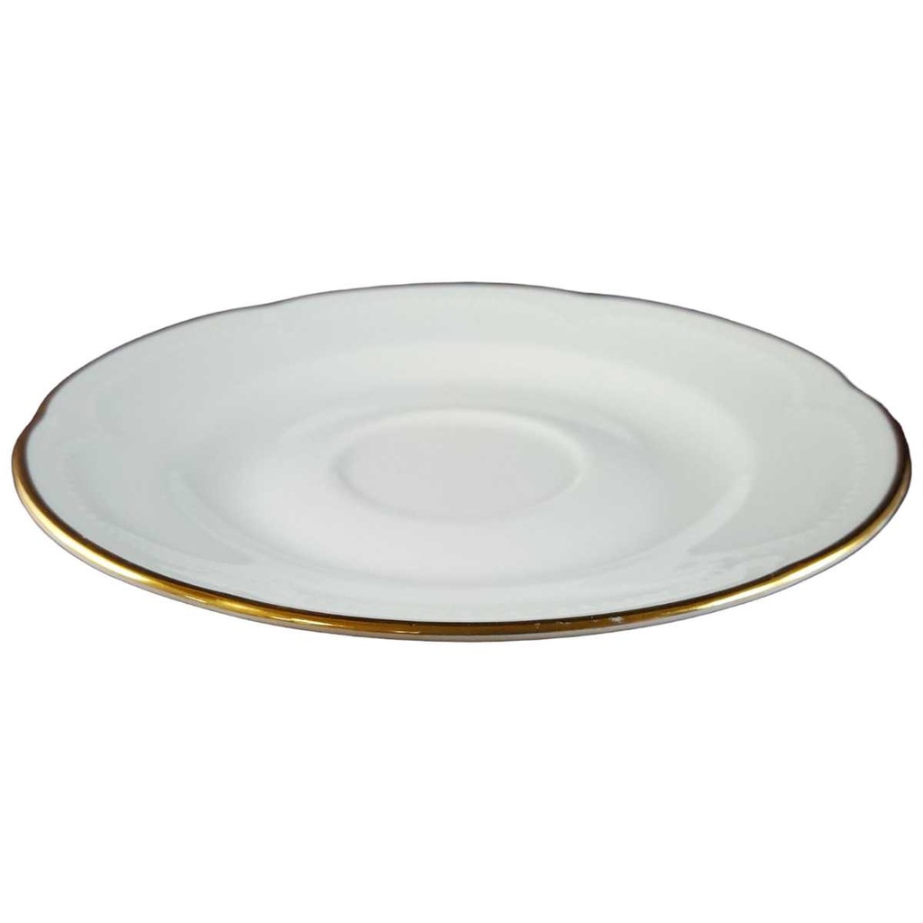 [45812208] Untertasse für Kaffee Goldrand 14,5 cm Graf von Henneberg Viktoria weiß mit Bild 2