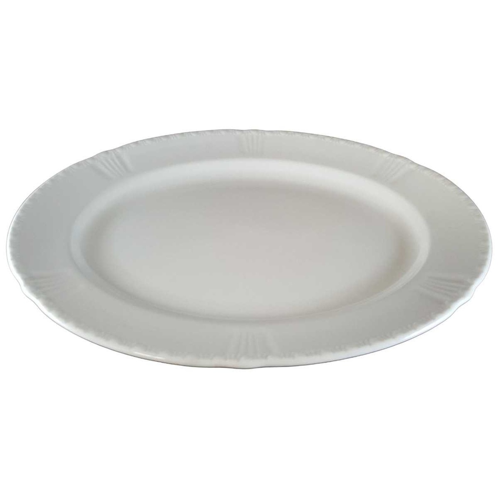 [45812262] Servierplatte Speiseplatte Fleischplatte Steakplatte 33,5x26,7 cm Formano Windsor Weiß gebraucht - neuwertig Bild 2