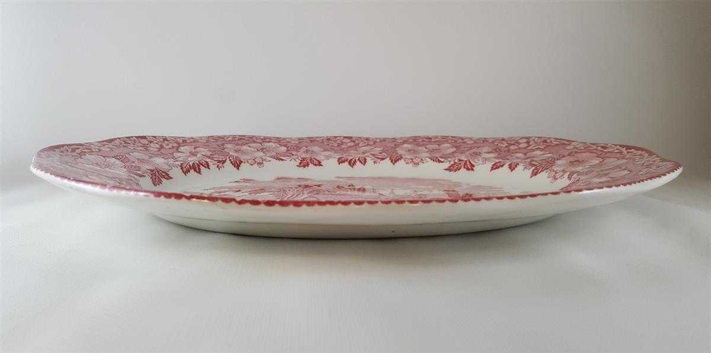 [45812537] Servierplatte Speiseplatte Fleischplatte 35,5x28,5 cm Enoch Wedgwood Woodland Rot gebraucht - gut Bild 3