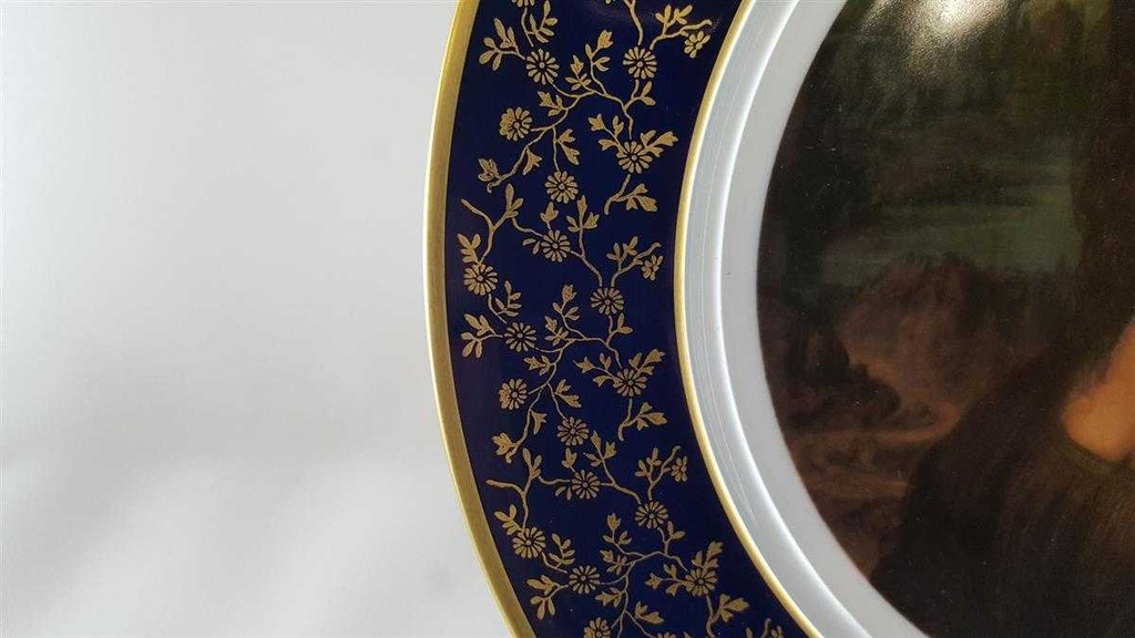 [45812548] Wandteller Goldrand Royal Bavaria Echt Cobalt mit gebraucht - sehr gut Bild 3