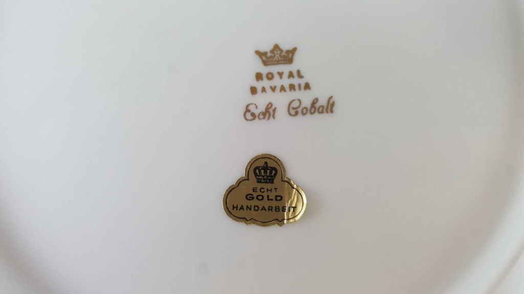 [45812548] Wandteller Goldrand Royal Bavaria Echt Cobalt mit gebraucht - sehr gut Bild 5